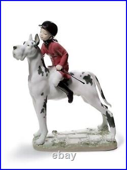 New Lladro Giddy Up Doggie Girl Figurine #8523 Brand Nib Dog Large Save$$ F/sh