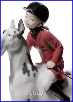 New Lladro Giddy Up Doggie Girl Figurine #8523 Brand Nib Dog Large Save$$ F/sh