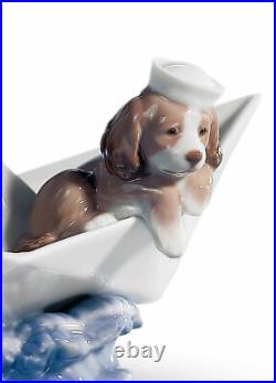 New Lladro Little Stowaway Dog Figurine #6642 Brand Nib Animal Cute Save$$ F/sh