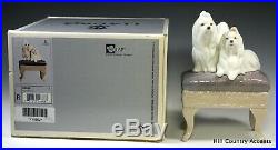 New Lladro Looking Pretty #6688 2 Maltese Dogs On Stool Boxed $520 V Nib