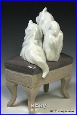 New Lladro Looking Pretty #6688 2 Maltese Dogs On Stool Boxed $520 V Nib