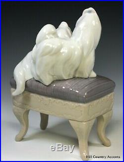 New Lladro Looking Pretty #6688 2 Maltese Dogs On Stool Boxed $520 V Nib