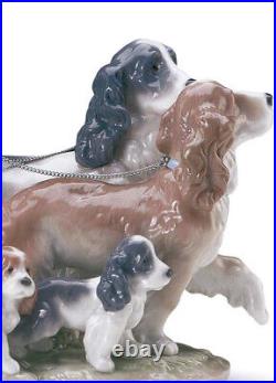 New Lladro Puppy Parade Girl Sculpture #6784 Brand Nib Flowers Dogs Save$$ F/sh