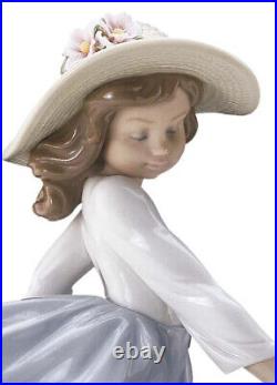 New Lladro Puppy Parade Girl Sculpture #6784 Brand Nib Flowers Dogs Save$$ F/sh