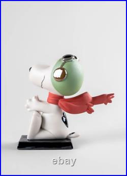 New Lladro Snoopy Flying Ace Figurine #9529 Brand Nib Peanuts Cute Save$$ F/sh