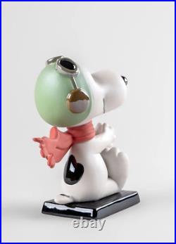 New Lladro Snoopy Flying Ace Figurine #9529 Brand Nib Peanuts Cute Save$$ F/sh