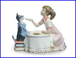 New Lladro Tea Time Girl Figurine #9197 Brand New In Box Dog Tea Party Save$f/sh