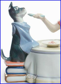 New Lladro Tea Time Girl Figurine #9197 Brand New In Box Dog Tea Party Save$f/sh