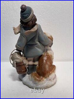 New in Box LLADRO Winter Wind # 01012517 Girl with Dog NEVER DISPLAYED