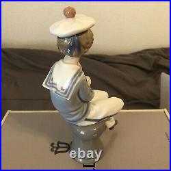 New in Box Lladro #6196 Seaside Companions Sailor With Dog In Box With Certificate
