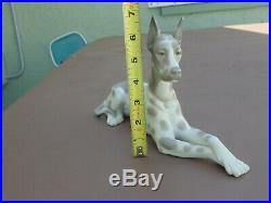Nice Vintage 12 Lladro DOG Figurine 1068 GREAT DANE Retired Gray Spotted rare
