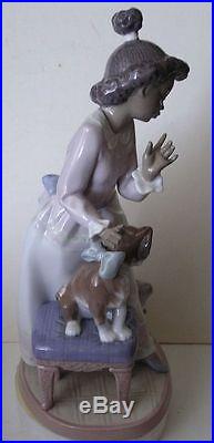 Original 1993 Lladro My Turn #6026 Figurine Girl with Dog & Cat 9 1/2 MINT