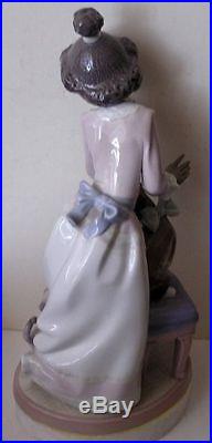 Original 1993 Lladro My Turn #6026 Figurine Girl with Dog & Cat 9 1/2 MINT