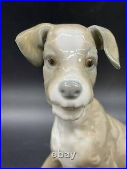 PERFECT Lladro # 4583 Sitting Wire Fox Terrier Porcelain Figurine 7.5
