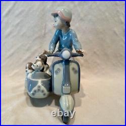 PRECIOUS CARGO Porcelain Figure by LLADRO #5794 Boy on Scooter w Puppies