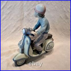 PRECIOUS CARGO Porcelain Figure by LLADRO #5794 Boy on Scooter w Puppies