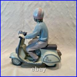 PRECIOUS CARGO Porcelain Figure by LLADRO #5794 Boy on Scooter w Puppies