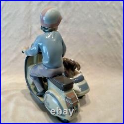 PRECIOUS CARGO Porcelain Figure by LLADRO #5794 Boy on Scooter w Puppies