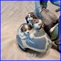 PRECIOUS CARGO Porcelain Figure by LLADRO #5794 Boy on Scooter w Puppies