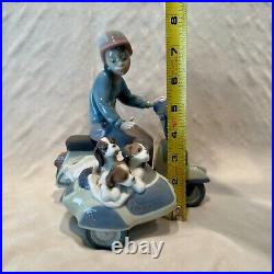 PRECIOUS CARGO Porcelain Figure by LLADRO #5794 Boy on Scooter w Puppies