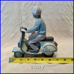 PRECIOUS CARGO Porcelain Figure by LLADRO #5794 Boy on Scooter w Puppies