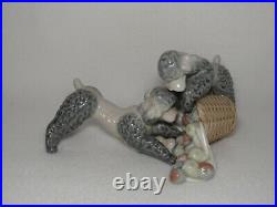 Playful Dogs Lladro Poodles With Apple Basket #1367 3rd Mark MINT