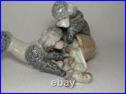 Playful Dogs Lladro Poodles With Apple Basket #1367 3rd Mark MINT