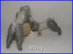 Playful Dogs Lladro Poodles With Apple Basket #1367 3rd Mark MINT