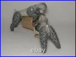 Playful Dogs Lladro Poodles With Apple Basket #1367 3rd Mark MINT