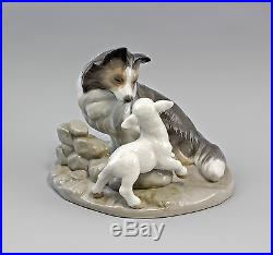Porcelain Dog and Lamm Companions in Herd Nao Lladro Spain 9956067