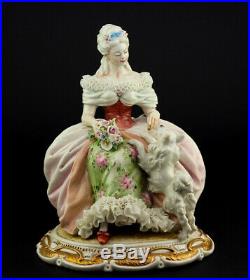 Porcelain Principe Figurine LADY AND DOG Handmade Italy Capodimonte NEW