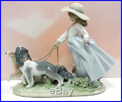 Puppy Parade Girl Walking Dogs And Puppies Figurine By Lladro 6784