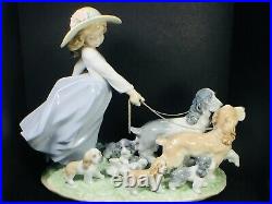 Puppy Parade Girl with Dogs Figurine 9.5 x 12.20 x 5.5 New no box