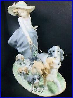 Puppy Parade Girl with Dogs Figurine 9.5 x 12.20 x 5.5 New no box