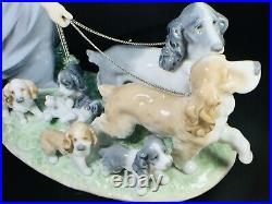 Puppy Parade Girl with Dogs Figurine 9.5 x 12.20 x 5.5 New no box