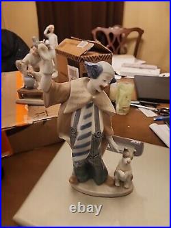 RARE 1989 Lladro Nao Clown Circus Ringmaster with Ball & Dog Figurine RETIRED