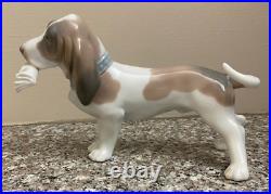 RARE HTF LLADRO 1997 MORNING DELIVERY #6398 BASSET HOUND DOG FIGURINE WithBOX