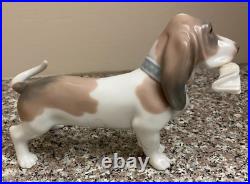 RARE HTF LLADRO 1997 MORNING DELIVERY #6398 BASSET HOUND DOG FIGURINE WithBOX