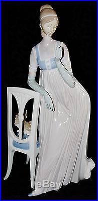 Rare Large Lladro Figurine Lady Empire Dama Imperio Spain #4719 Lady Dog 18