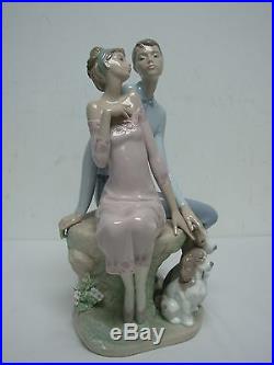 Rare Lladro 6296 Sweethearts Lovers With Two Dogs 13 Mint In Box