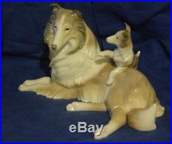 RARE LLADRO COLLIE DOG WithPUPPY -#6459 with box