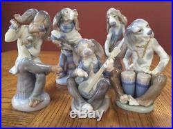 RARE Lladro COMPLETE SET OF RETIRED DOG BAND Porcelain Dog Figurines