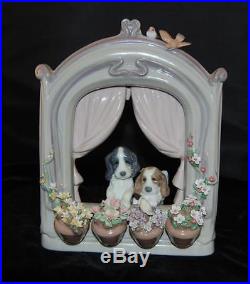 RARE Lladro Figurine PLEASE COME HOME #6502-Dogs in Window A Ramos MIB