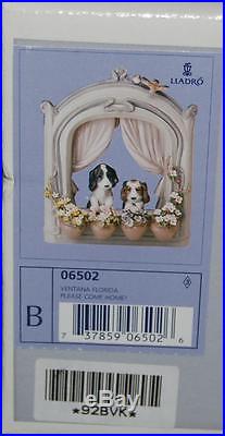 RARE Lladro Figurine PLEASE COME HOME #6502-Dogs in Window A Ramos MIB