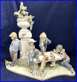 RARE! Lladro Figurine Puppy Dog Tails Depicts Four Boy #5539 With BOX