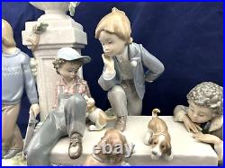 RARE! Lladro Figurine Puppy Dog Tails Depicts Four Boy #5539 With BOX