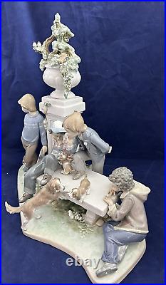 RARE! Lladro Figurine Puppy Dog Tails Depicts Four Boy #5539 With BOX