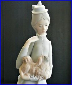 RARE Lladro Retired Figurine- Walk With The Dog, No. 4893, Matte Finish, MINT