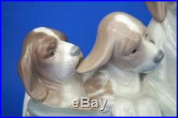 RARE Retired LLADRO Large Dog Figure 1121 PUPS IN THE BOX 1st SUPERB 1971-78