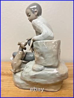 RARE Retired Lladro Boy with Dog #4755